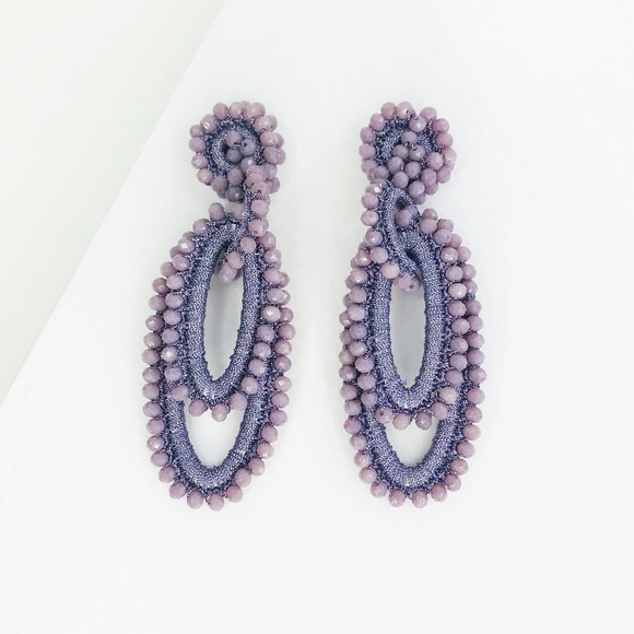 CLOSET REHAB Jewelry - Boho Beaded Loopy Earrings in Purple